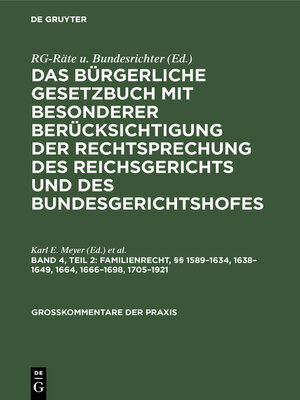 cover image of Familienrecht, §§ 1589–1634, 1638–1649, 1664, 1666–1698, 1705–1921